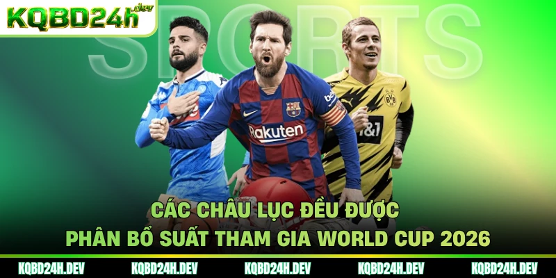 Các châu lục đều được phân bổ suất tham gia World Cup 2026