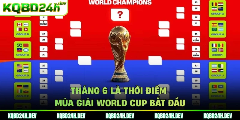 Tháng 6 là thời điểm mùa giải World Cup bắt đầu